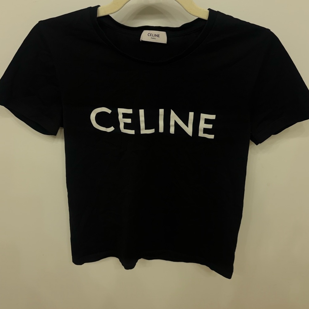 Celine Black and White Logo Tee